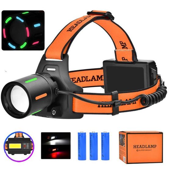 Фонарь налобный BL-T67-TG+COB(white+red) TH-90 | Зображення 1