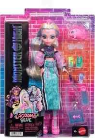 Кукла Монстр Хай Лагуна Блю с аксессуарами и пираньей Оригинал Mattel Monster High Lagoona Blue