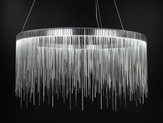 Люстра світлодіодна підвісна LED світильник для квартири на стелю лед 26731 Хром 50-120х60х60 см. | Зображення 2