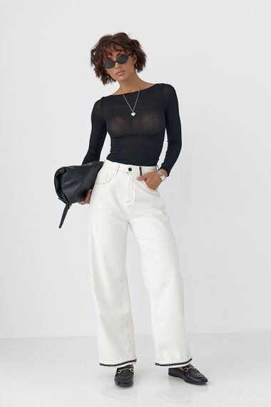 Приталений лонг у сітку - чорний цвет, S (є розміри) | Зображення 2