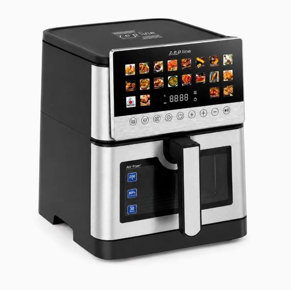 Аэрофритюрница Zepline ZP-00345 Air Fryer мультипечь объем 13 л 20 программ сенсорное управление встроенный гриль 2200 Вт Черный