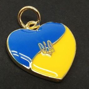Підвіска "Серце України" 17х18 мм, колір золото (гіппоалергенний сплав)