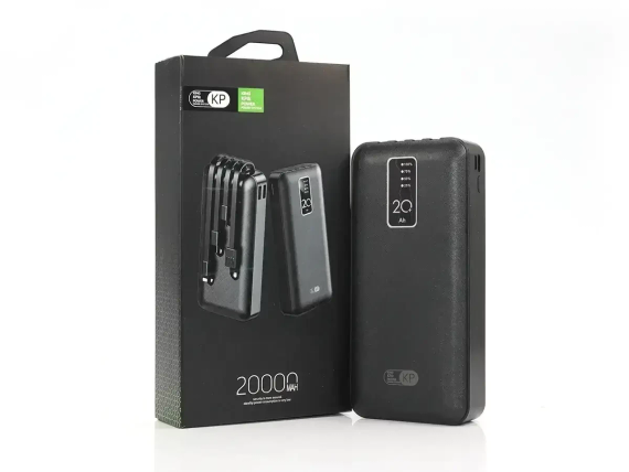 Power Bank с электронным экраном с набором кабелей KP KP-27 20000mAh Внешний аккумулятор для зарядки | Зображення 8