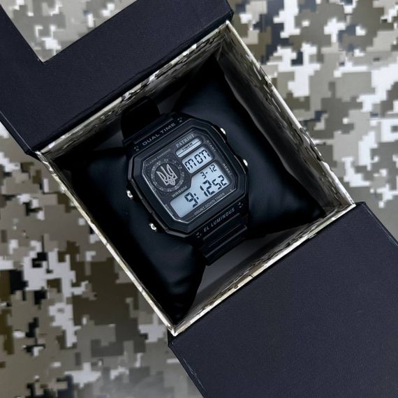 Годинник наручний Patriot 010BKUASI Тризуб срібло Чорні + Коробка. | Зображення 3