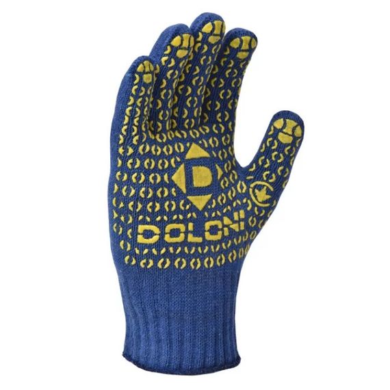 Рукавички трикотажні з ПВХ Doloni сині універсал (10" / XL) ( арт.646)