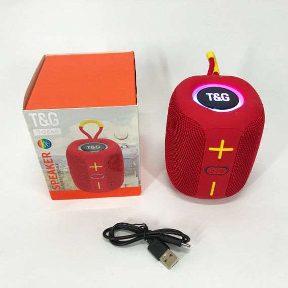 Портативна Bluetooth колонка TG658 8W з RGB підсвічуванням, колонка для вечірки. Колір: червоний | Зображення 6