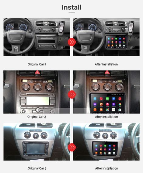 Штатна магнітола Volkswagen 9 UNIVERSAL Android 12 4+32GB з картплей та кольоровими кнопками XPRO 12 чорний (42425-K9021-32GB_6083) | Зображення 8