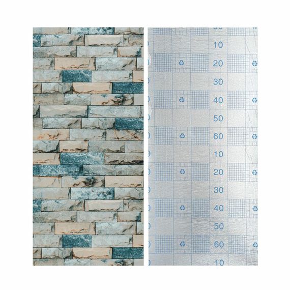 Самоклеючі шпалери 2800х500х1,5мм Бірюзова катеринославська цегла (D) SW-00001943 | Зображення 2