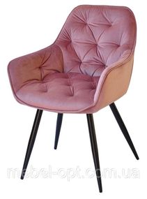 Крісло м'яке Chic велюр у кольорі Фрез PH-603, на чорних металевих ніжках