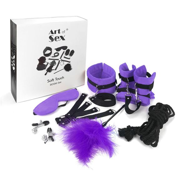 BDSM-набір Art of Sex – Soft Touch BDSM Set, фіолетовий, 9 предметів Sex Aura