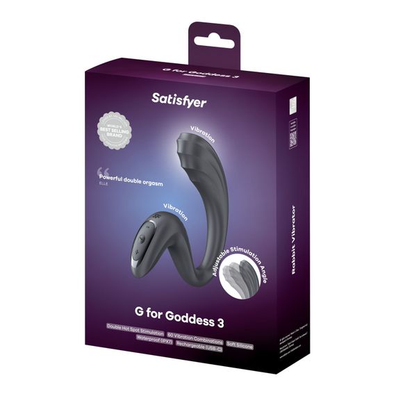 Вагінально-кліторальний вібратор Satisfyer G for Goddess 3 Dark Grey, 2 мотори | Зображення 5