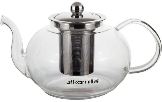 Чайник скляний заварювальний Kamille 1200мл зі знімним ситечком (0783l) | Зображення 1
