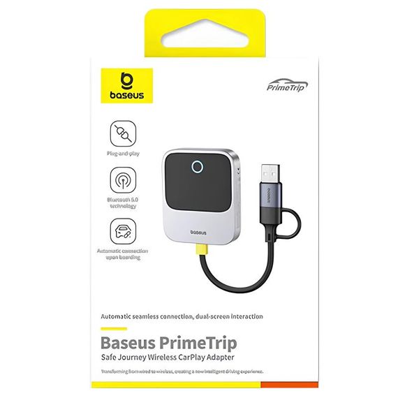 Адаптер Baseus SafeJourney Series OS Wireless CarPlay (C10745100813-00) Space Grey | Зображення 1