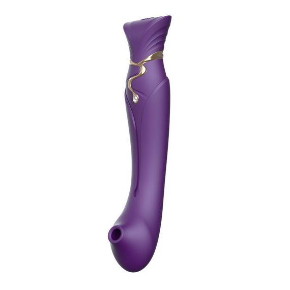 Смартвібратор 3в1 Zalo — Queen Twilight Purple, пульсівна перлина та вакуум, кристал Swarovski Sex Aura | Зображення 6