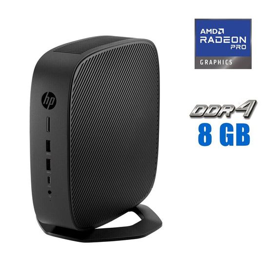 Неттоп HP t740 Thin Client USFF / AMD Ryzen V1756B (4 (8) ядра по 3.25 - 3.6 GHz) (аналог i7-7700T) / 8 GB DDR4 / 256 GB SSD M.2 / AMD Radeon Pro WX 3100, 4 GB GDDR5, 128-bit / Win 10 Pro б/в
