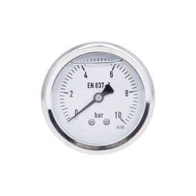 Манометр гліцериновий Thermo Alliance Forte d63 мм, 1/4"Н із заднім під'єднанням (латунь) 0–10 барів TAF171G10B