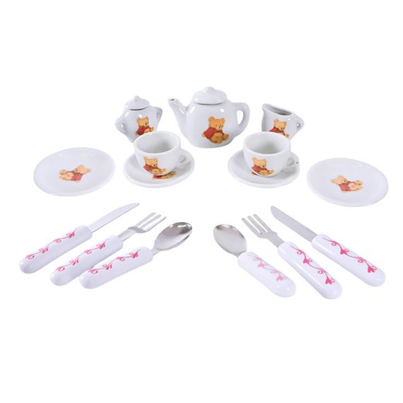 Дитячий набір посуду Tea set 868-E6-4 порцеляна, 17 предметів | Зображення 1