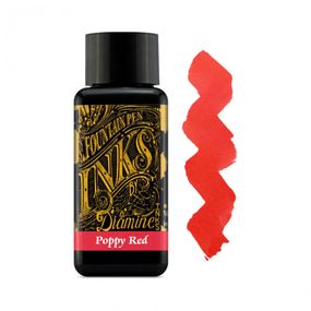 Чернила для перьевых ручек Diamine Ink 30мл, Poppy Red (ярко красный)