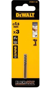 Свердло по металу DeWalt BLACK & GOLD HSS-G 1.5 мм 3 шт (DT20511)
