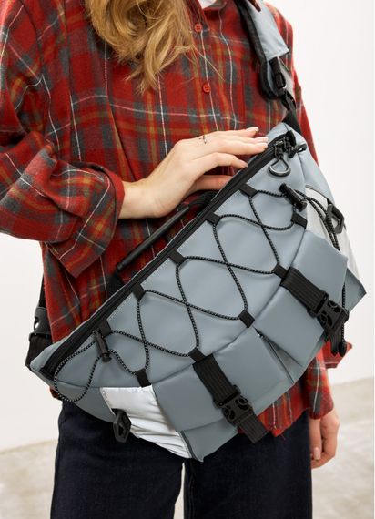 Женская сумка-бананка под ноутбук Sambag Urban Pro голубая 46×26 см (51411210) | Зображення 5