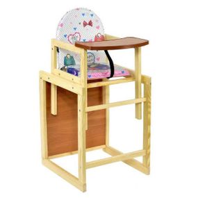 Стульчик-трансформер для кормления Сердечки кожзам 2в1 №2013 ТМ "Мася" Розовый