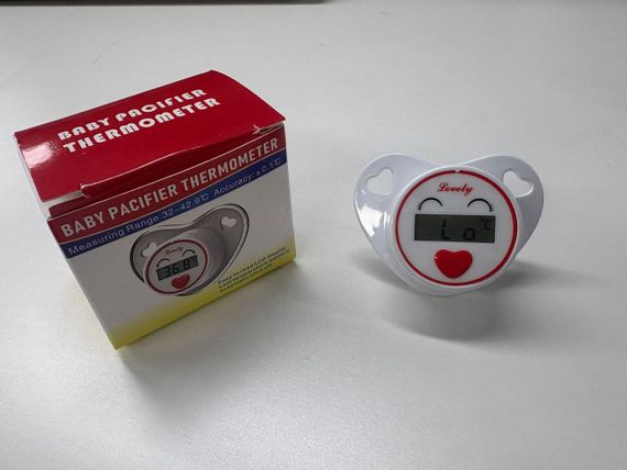 Детская электронная пустышка-термометр с цифровым дисплеем и звуковым сигналом. Красная | Зображення 9