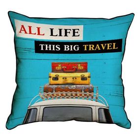 Подушка с мешковины All life this big travel 45x45 см (45PHB_VOL007_WH)