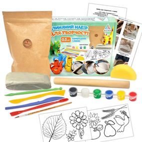 Детский глиняный набор для творчества GL-001 природная глина 0.5 кг