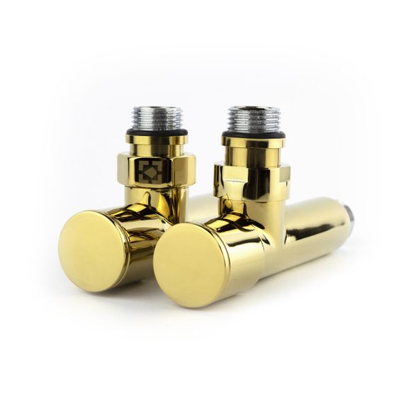 Кран кутовий для рушникосушки Raftec 1/2 "х1/2", подовжений, золото, 2шт.