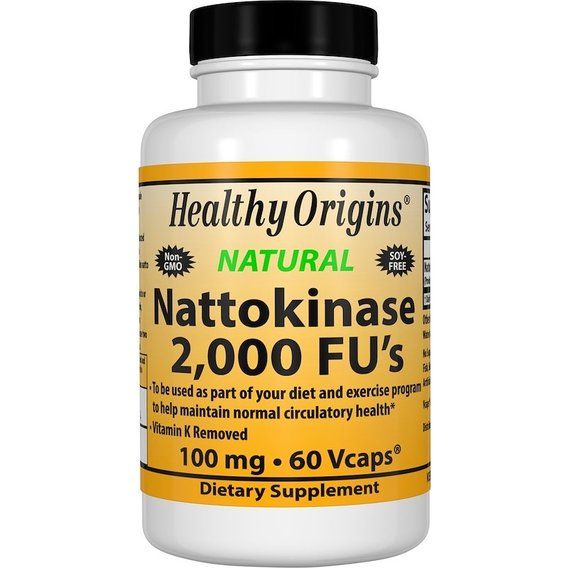 Комплекс для профілактики тиску та кровообігу Healthy Origins Nattokinase 100 mg 60 Caps