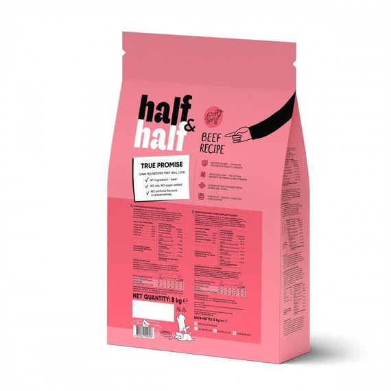Корм сухий HalfHalf для кошенят з яловичиною 8 кг | Зображення 1