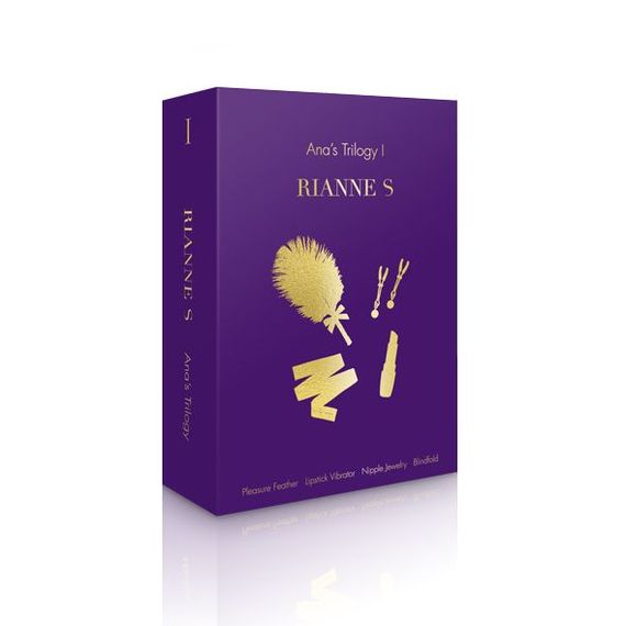 Романтичний подарунковий набір RIANNE S Ana's Trilogy Set I: помада-вібратор, затискачі, пов'язка | Зображення 1