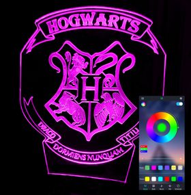 Акриловый светильник-ночник управление с телефона Хогвартс 2 tty-n001177