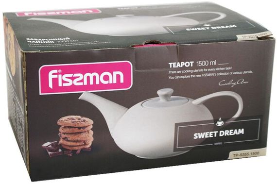 Чайник заварювальний Fissman Sweet Dream 1.5л керамічний, бежевий | Зображення 1