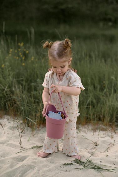 Набір іграшок для піску дитячий силіконовий Рожевий | Зображення 1