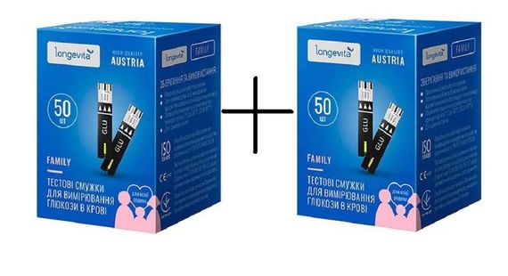 Тест-полоски Longevita Family (Лонгевита фемели) 100шт (2*50 шт)