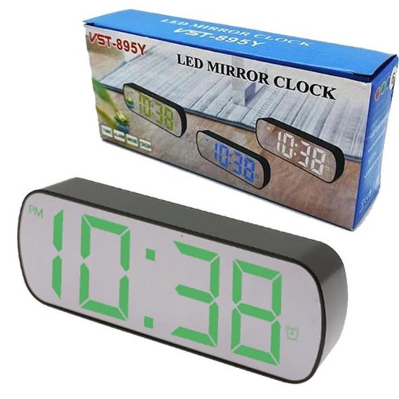 Часы настольные VST-895Y-4 USB с SF-840 зеленым циферблатом