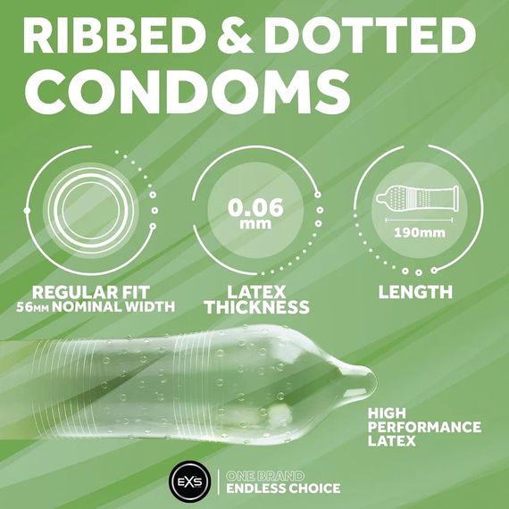 Презерватив - EXS Ribbed And Dotted Condom, 1 шт. | Зображення 4