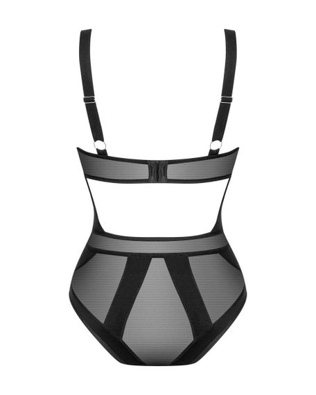 Боді із напівпрозорими вставками Chic Amoria Obsessive, чорне, XS/S Sex Aura | Зображення 3