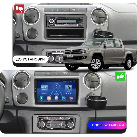 Штатная магнитола 10" Lesko для Volkswagen Amarok I 2010-2016 Top 4/32 4G WiFi GPS Вольксваген | Зображення 2
