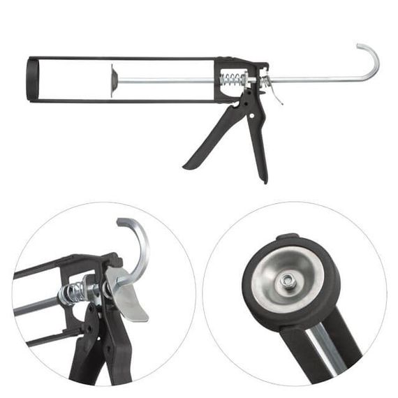 Пістолет для видавлювання герметиків рамоподібний посилений, 225 мм, "скелет" INTERTOOL HT-00301 | Зображення 2