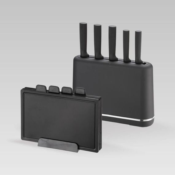 Набор кухонных ножей с подставкой и разделочными досками Maestro MR-1412-BLACK, 10 предметов | Зображення 3