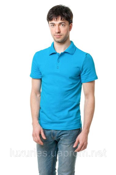 Футболка мужская ПОЛО  -  Бирюзовый с коротким рукавом M | Зображення 1