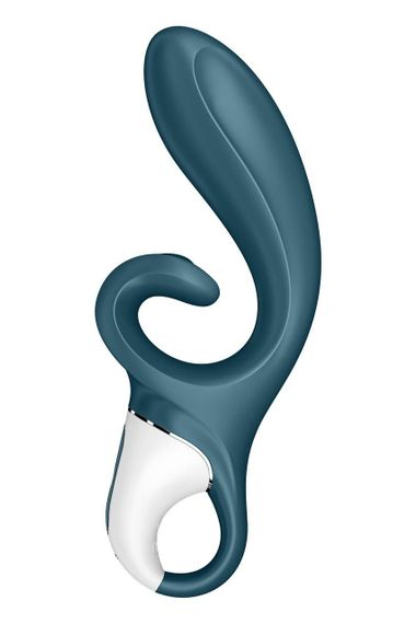 Смарт вибратор кролик Satisfyer Hug Me Bluegrey, 2 мотора, диаметр 4,2см, широкая клиторальная часть Sex Aura | Зображення 1