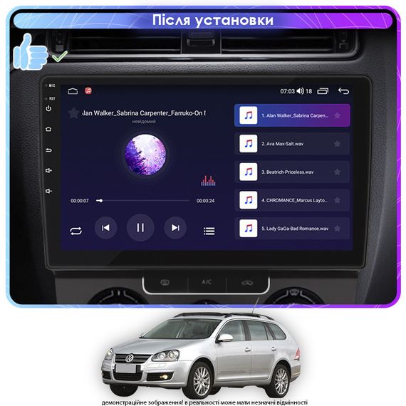 Штатная магнитола Lesko для Volkswagen Jetta V Auto AC 2005-2011 экран 10" 1/16Gb Wi-Fi GPS Base | Зображення 2