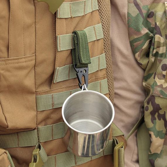 Тактическая пряжка карабин с кольцом для системы Molle, Primo TP1 набор 3 шт. - Olive | Зображення 3