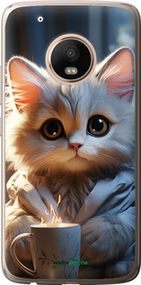 Чохол на Motorola Moto G5 PLUS Білий кіт "5646u-1038-2448"