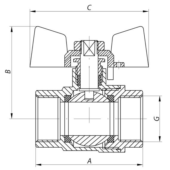 Кран шаровой Koer 1" ГГМ (KR.217.B) синий (KR2718) | Зображення 2