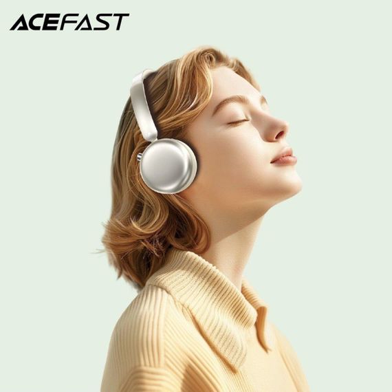 Беспроводные наушники ACEFAST H8 active noise cancelling wireless headset Silver | Зображення 5