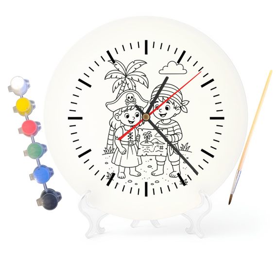 Дитячий набір для творчості годинник розмальовка Пірати 30 см (Г0063)